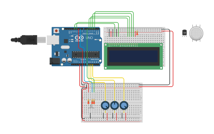 Circuit design Arduino with LCD Interface | Tinkercad