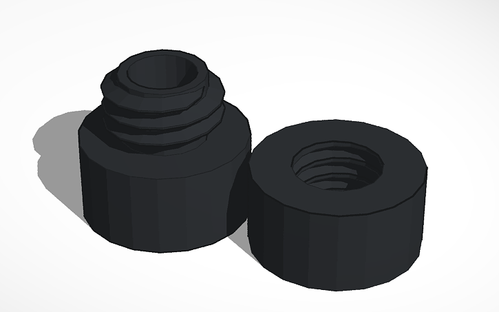 3D design Threaded cap - Tinkercad