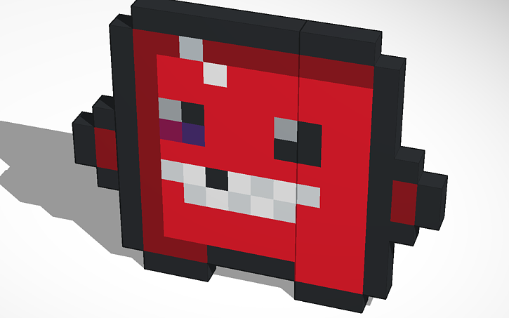 3D design Super Meat Boy pixel art - Tinkercad