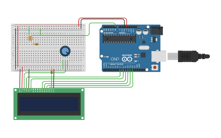 Circuit design display con arduino - Tinkercad