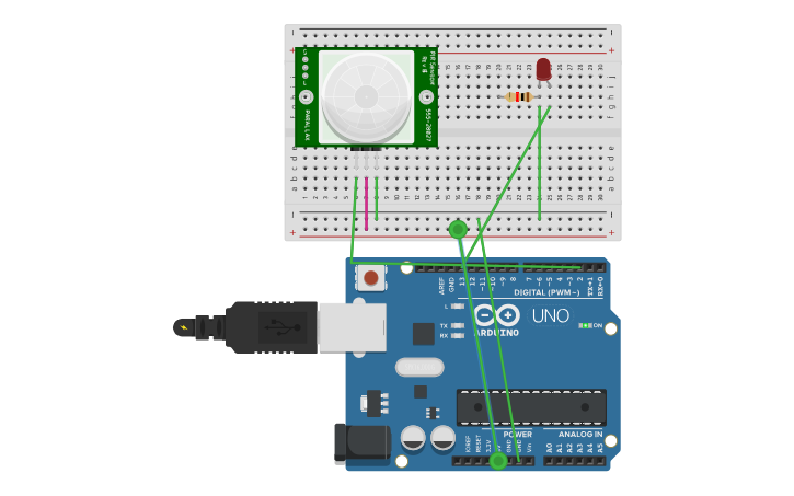 Circuit design sensor infrarojo - Tinkercad