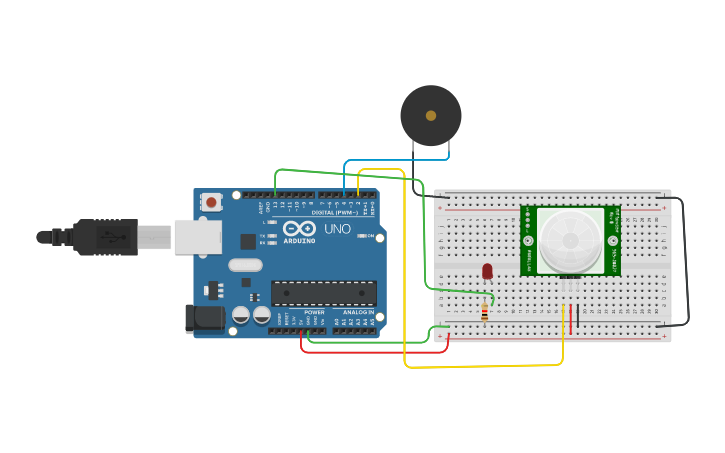 Circuit design Object Detecting Sensor - Tinkercad