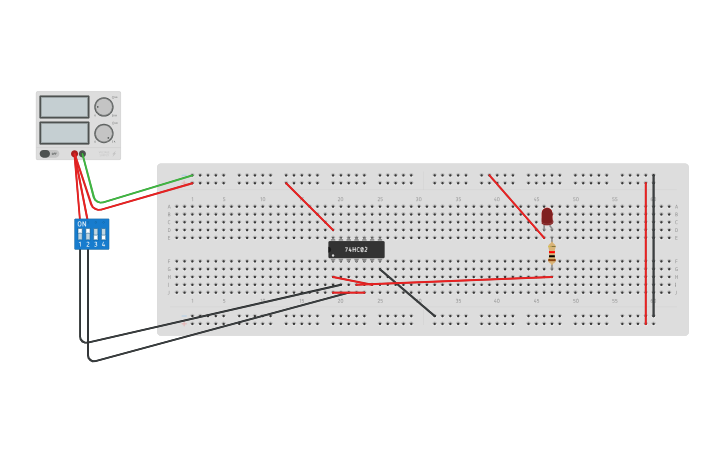 Circuit design or using nor - Tinkercad