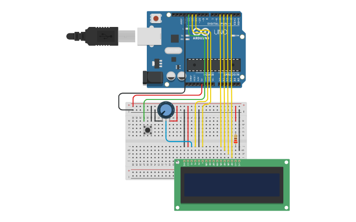 Circuit design LCD monitor - Tinkercad