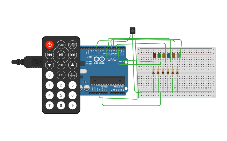 Circuit design IR sensor - Tinkercad image.