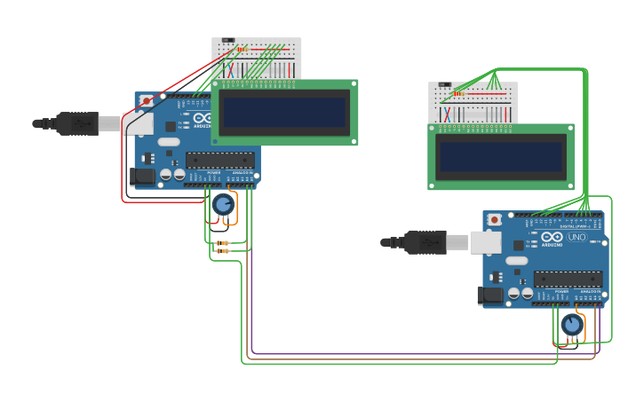 Circuit design Comunicacion I2C - Tinkercad