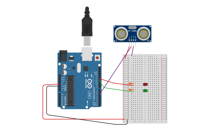 Circuit design LED & BREADBORD with ARDUINO | Tinkercad