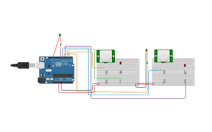 Circuit design PIR sensor - Tinkercad