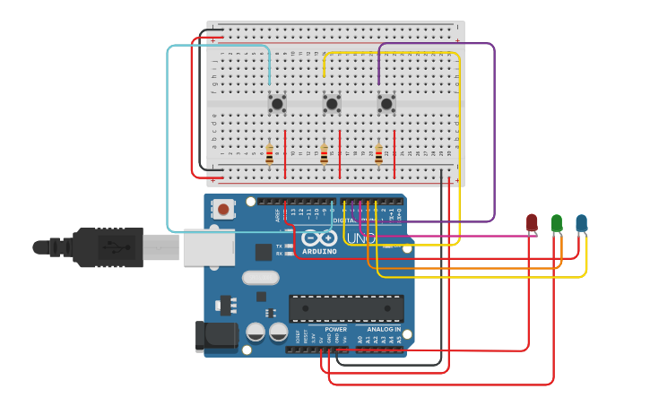 Circuit design Rock - Paper - Scissors - Tinkercad