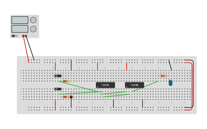 Circuit design Karnaugh | Tinkercad