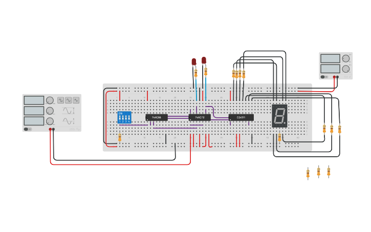 Circuit design jk flipflop v2 - Tinkercad