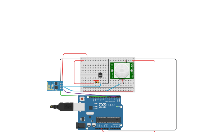 Circuit design Схема подключения датчиков - Tinkercad
