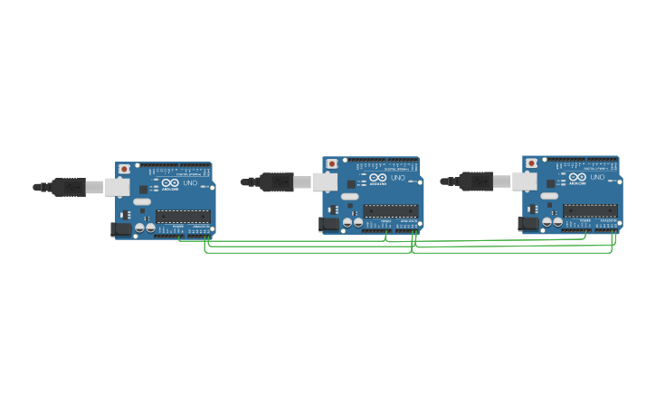 Circuit design I2C multiple slave - Tinkercad