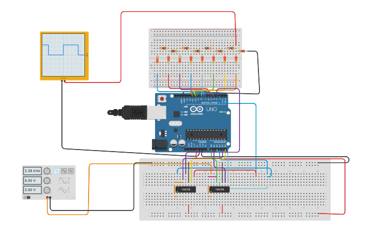 Circuit design Quadrada - Tinkercad