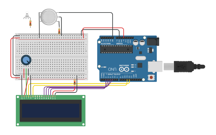 Circuit design LCD - Tinkercad