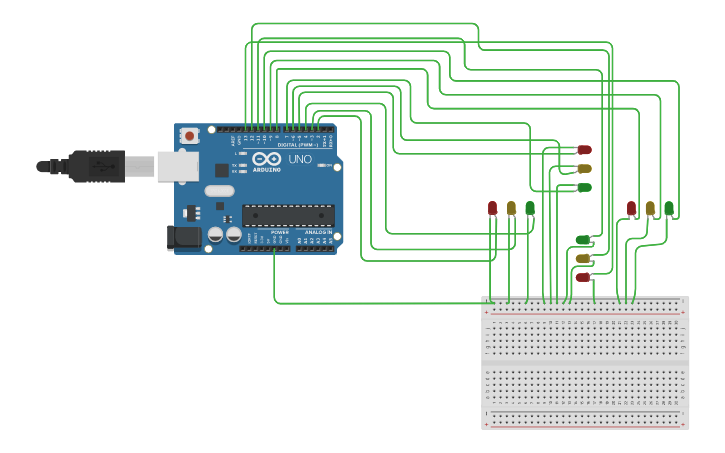 Circuit Design Percobaan 4 2 Traffic Light Sim By Ian Tinkercad