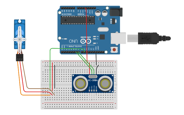 Circuit design Barrera Parking - Sin programar - Tinkercad