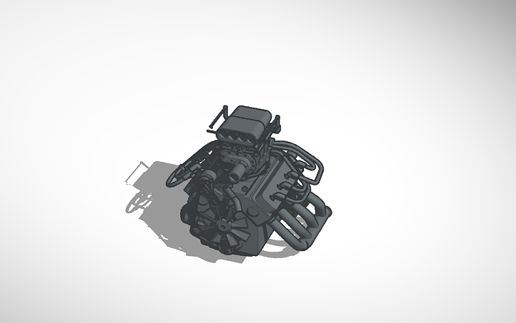 3D design Supercharged 7.3 diesel - Tinkercad