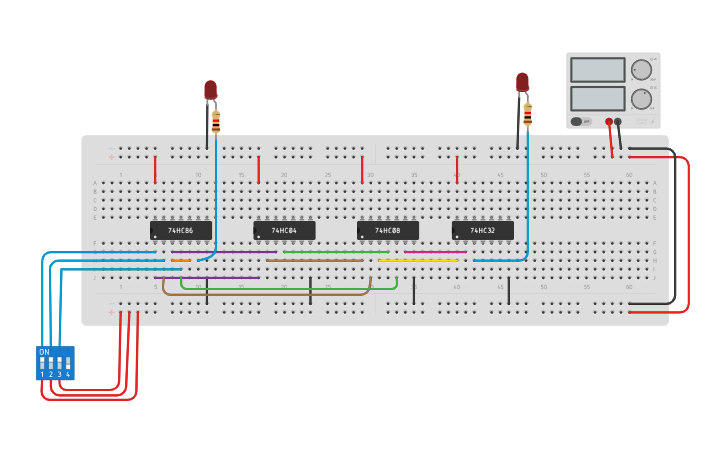 Circuit design Full Subtracter Using Logic Gates - Tinkercad