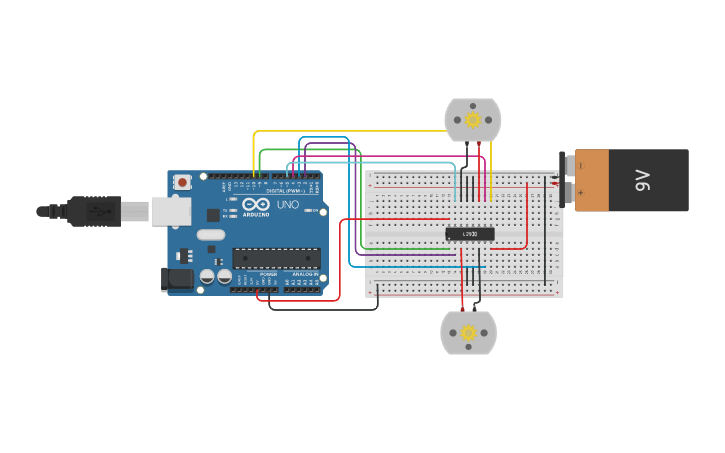 Circuit design Session (3) DC motor example | Tinkercad