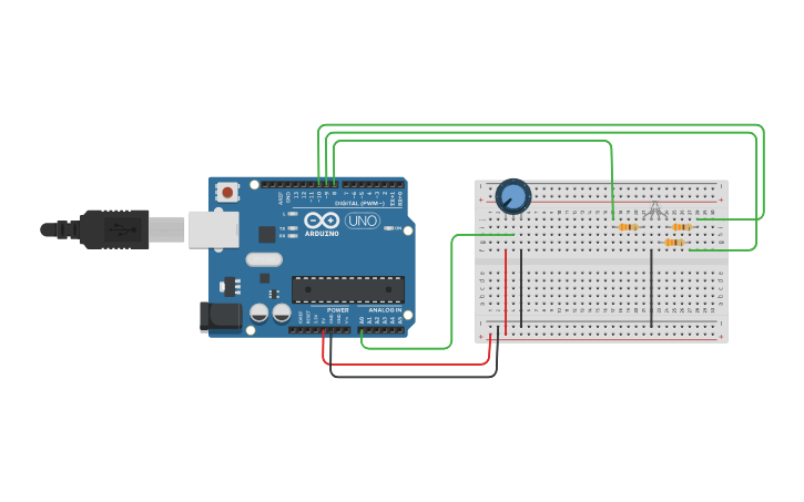 Circuit design RGB Color Change - Tinkercad