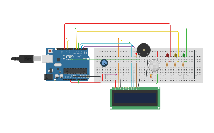 Circuit design gas sensor - Tinkercad