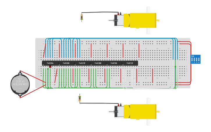 Circuit design Line Follower - Tinkercad