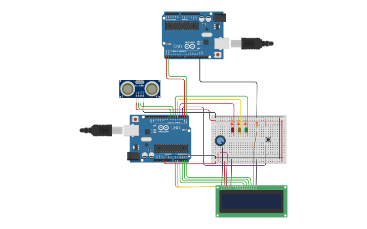 Circuit design Ultrasonic Sensor | Tinkercad