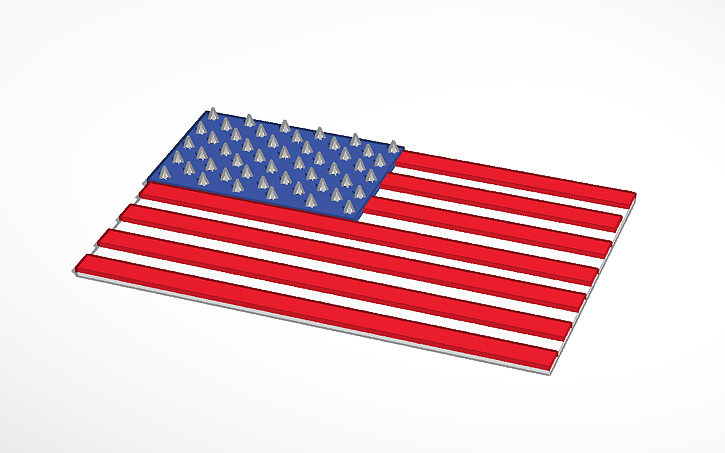 3D design American Flag - Tinkercad