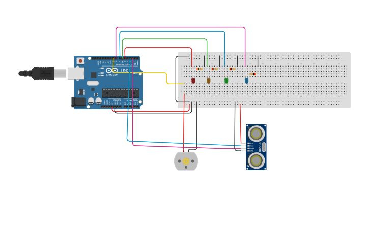 Circuit design water level monitoring system - Tinkercad