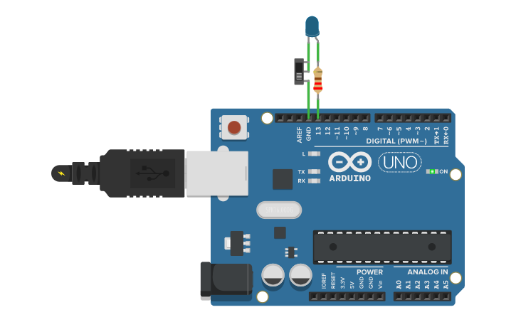 Circuit design SOS Arduino - Tinkercad