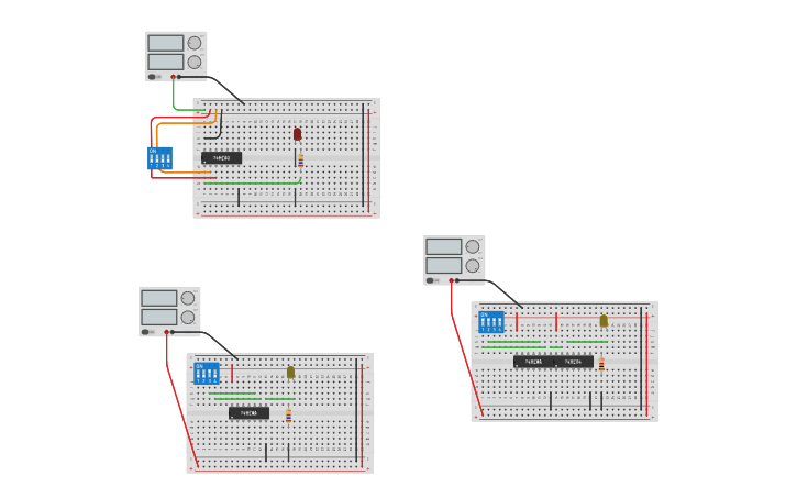 Circuit design NOR and XOR Gate - Tinkercad