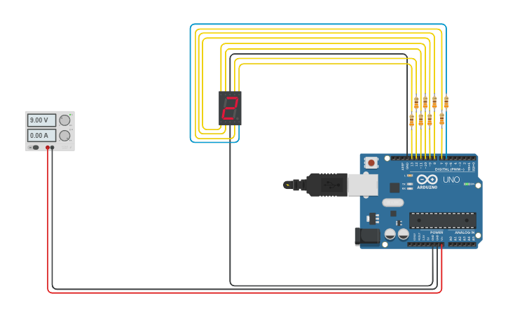 Circuit design 7SegmentLedDisplay | Tinkercad