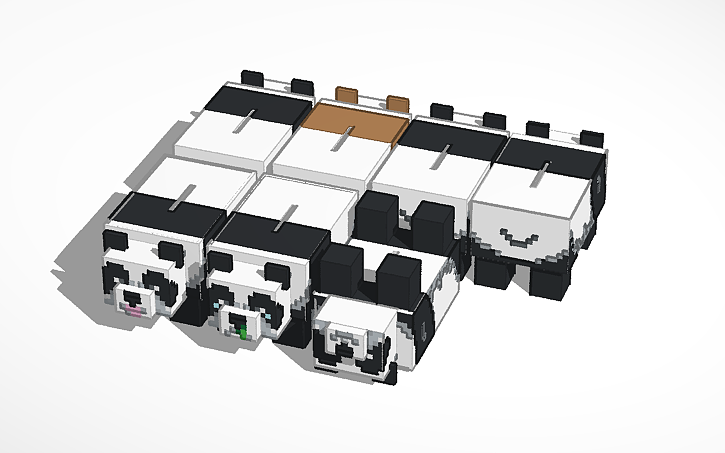 Minecraft Panda Design 3D design Panda Minecraft - Tinkercad