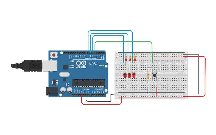 Circuit design LED E INTERRUPTOR | Tinkercad