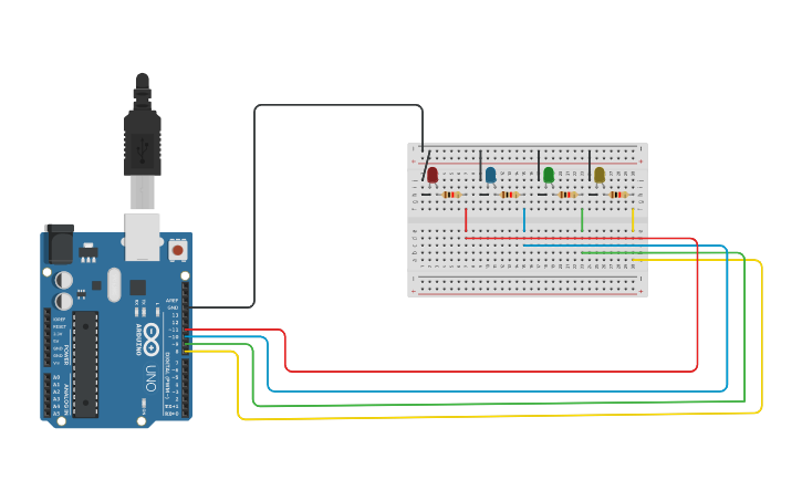 Circuit design PROJECT 4 ON LED BLINK | Tinkercad