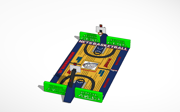 3D design Copy of New Jersey Nets Basketball Court Tinkercad