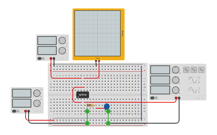 Circuit design Active Low Pass Filter - Tinkercad