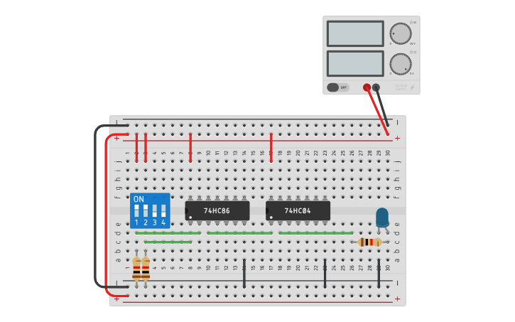 Circuit design XNOR Gate | Tinkercad