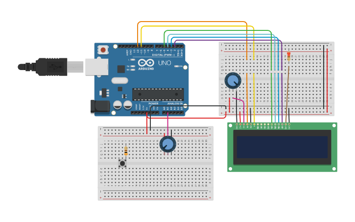 Circuit design Simulação Display | Tinkercad