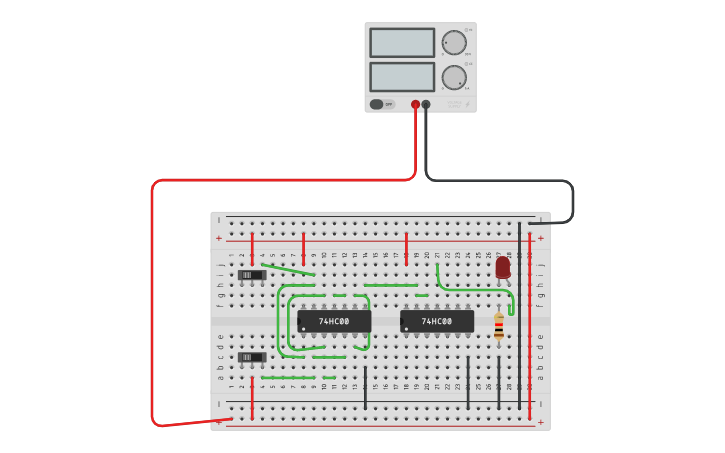 Circuit design XNOR GATE - Tinkercad