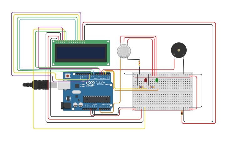 Circuit design Gas-sensor - Tinkercad
