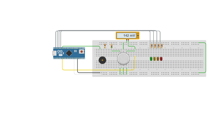 Circuit design GAS SENSOR(ARDUINO) - Tinkercad