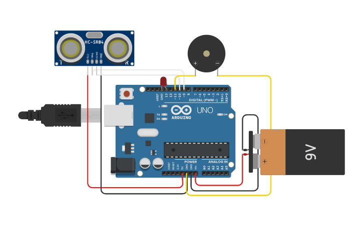 Circuit design Smart Blind Stick Circuit Diagram | Tinkercad