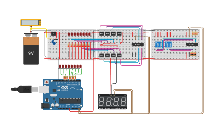 Circuit design PCF8574 Port Expander I2C - Tinkercad