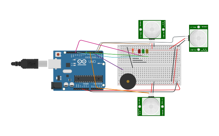 Circuit design PIR- sensor | Tinkercad