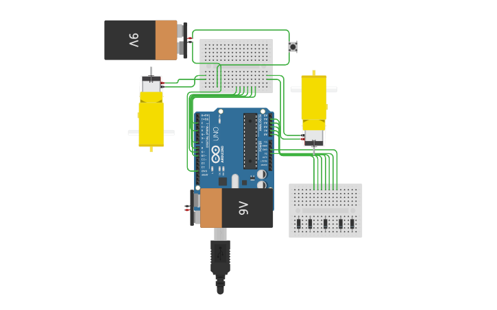 Circuit design Line Follower Robot - Tinkercad