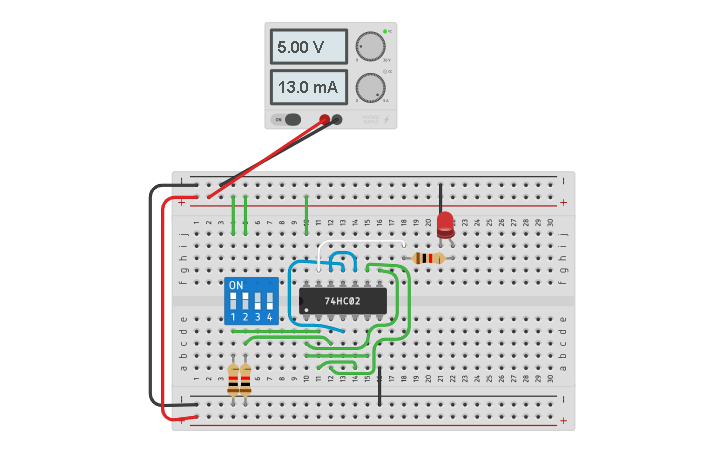Circuit design NOR GATE: XNOR | Tinkercad