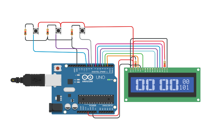 Circuit design Digital Clock | Tinkercad