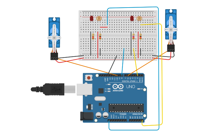 Circuit Design Practica 12 Control De Servomotor Con Fotorresistencia Tinkercad